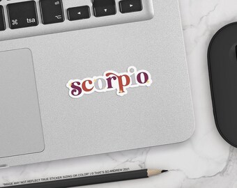 Retro & Groovy Scorpio 3X1" Sticker