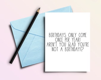 Birthdays Only Come Once Per Year... Card