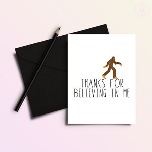 Thanks for Believing in Me (Yeti) | Funny Thank You Card