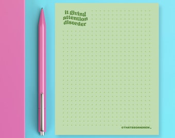 It's Giving Attention Disorder - Snarky & Funny ADHD Notepad