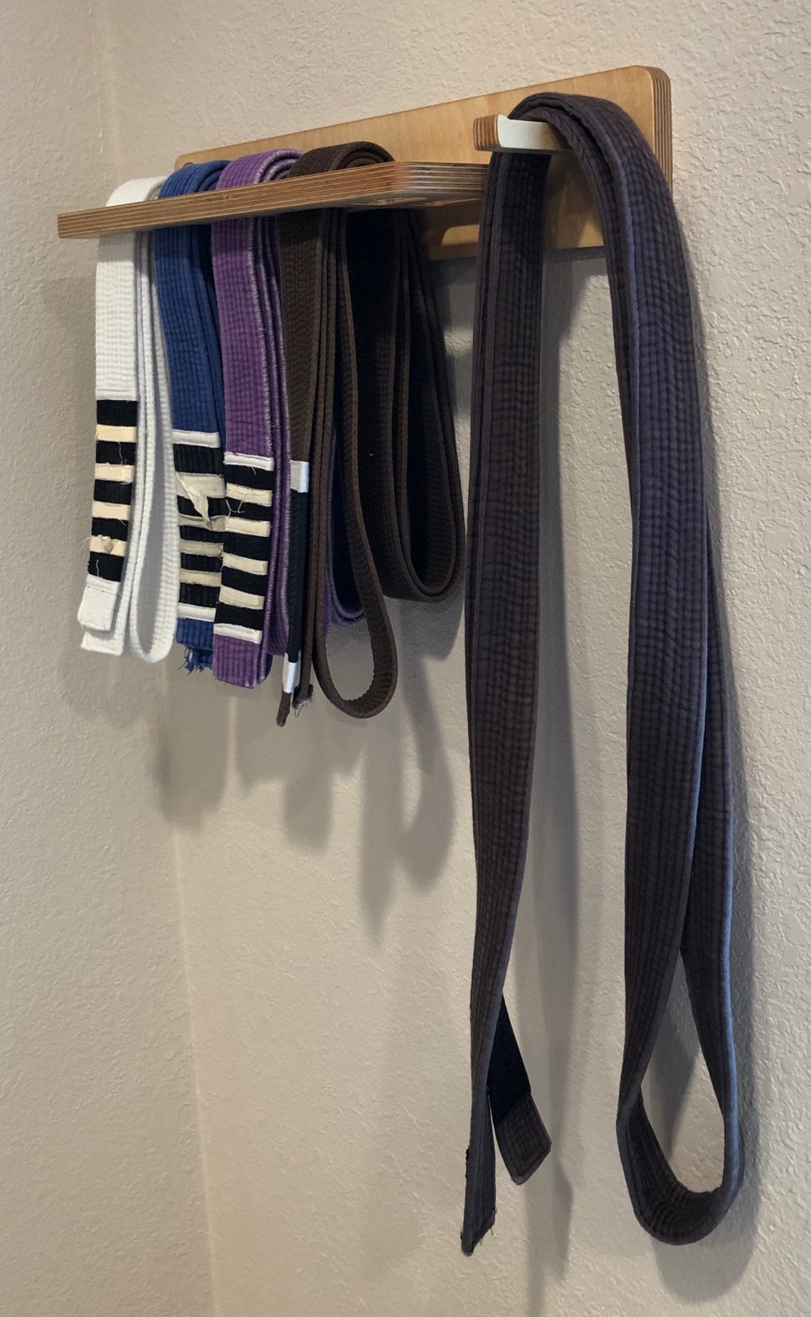 Brazilian Jiujitsu 5 Belt Display Rack Etsy