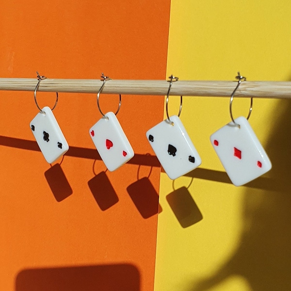 Playing card earrings