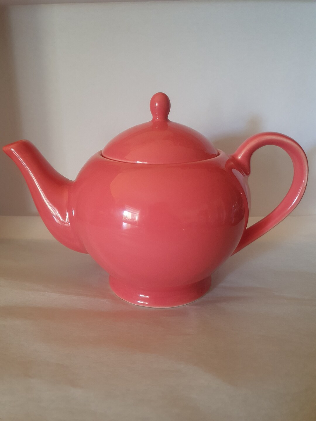 Vintage Style Coral Teapot for One Person Etsy