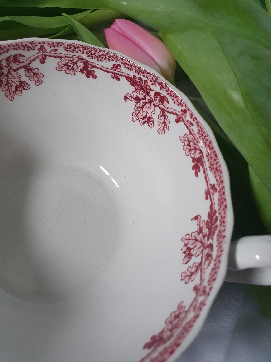 Two Pink Soup Bowls Made in England by Myotts Country Life Etsy