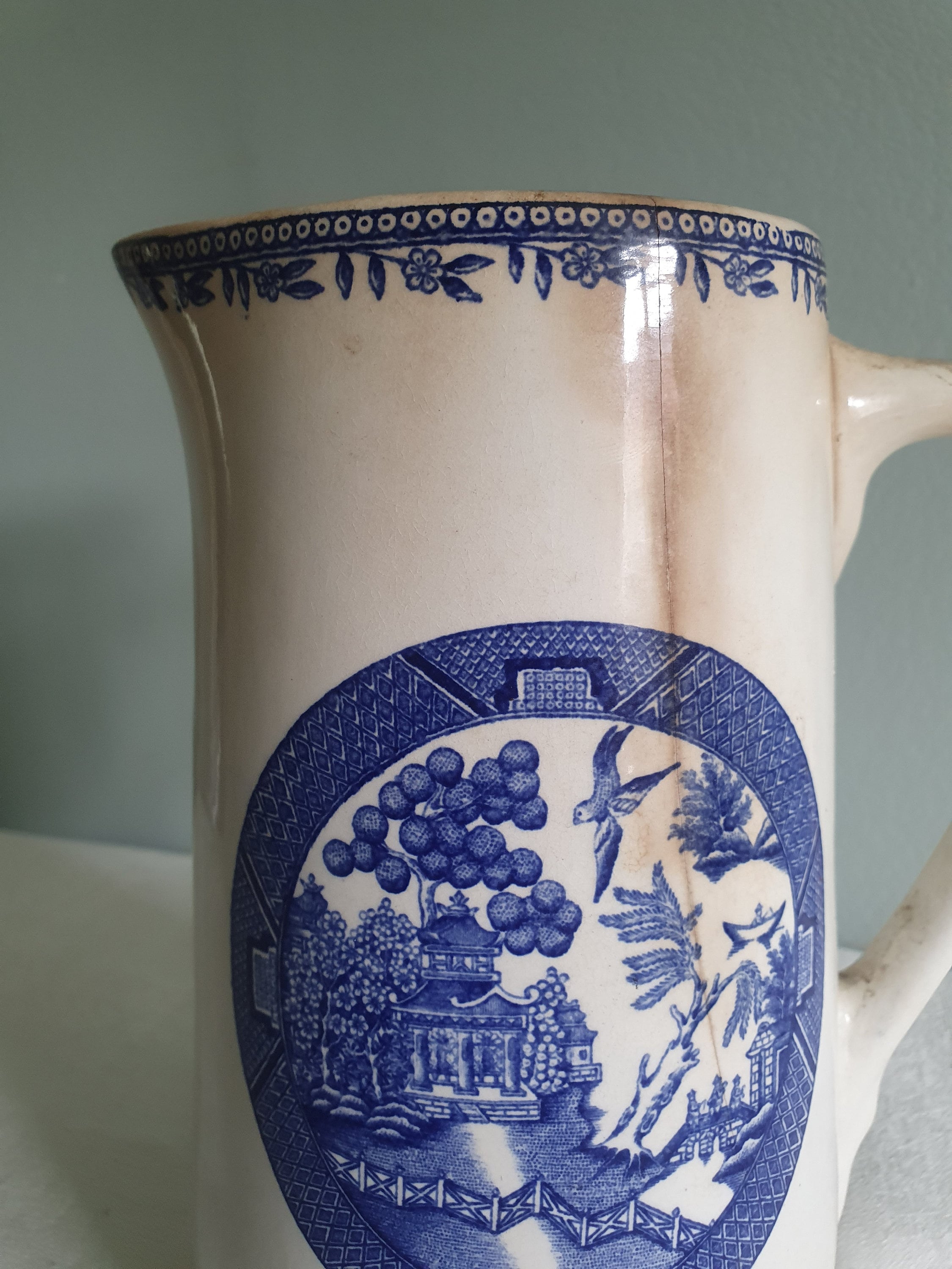 Antique Arabia Suomi Finlandia Jug in Blue Willow Pattern - Etsy