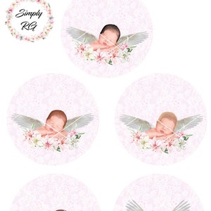 Baby-Engel-Sublimationsornament/Kugel, digitaler Download, Babyverlust, Engelsbaby, besonderes Geschenk, Clipart-Set