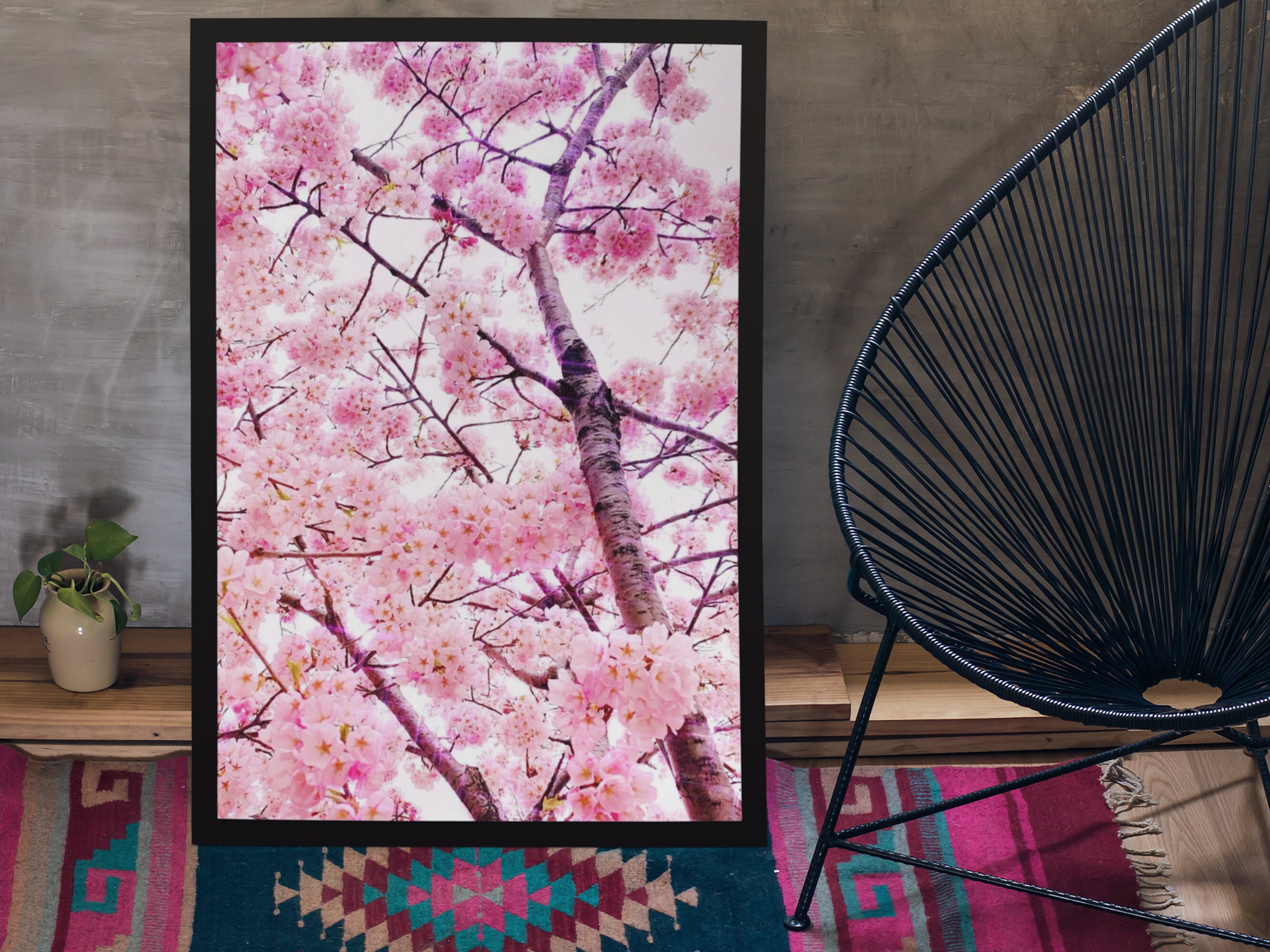 Cherry Blossom Tree Wall Art Hanami Painting Sakura