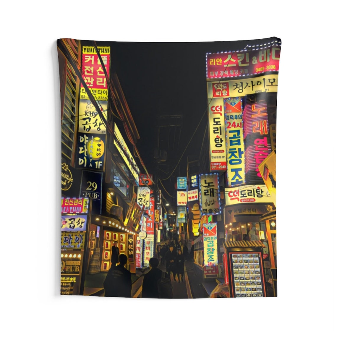 Korea Tapestry Seoul Tapestry Anime Decor Korean Wall Art Etsy