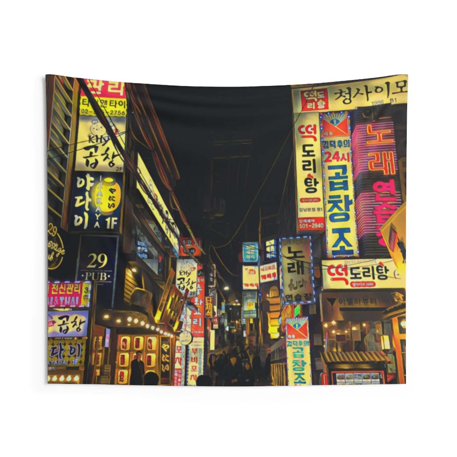 Korea Tapestry Seoul Tapestry Anime Decor Korean Wall Art Etsy