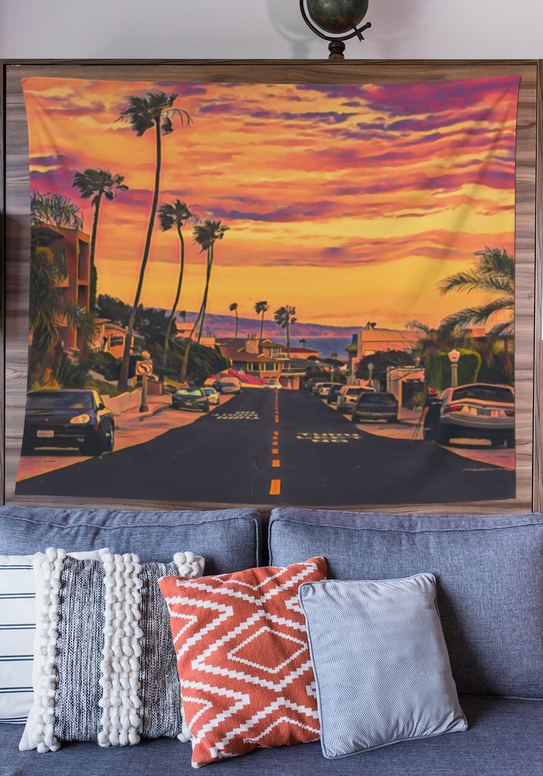 Los Angeles Tapestry California Wall Art Los Angeles Gift - Etsy