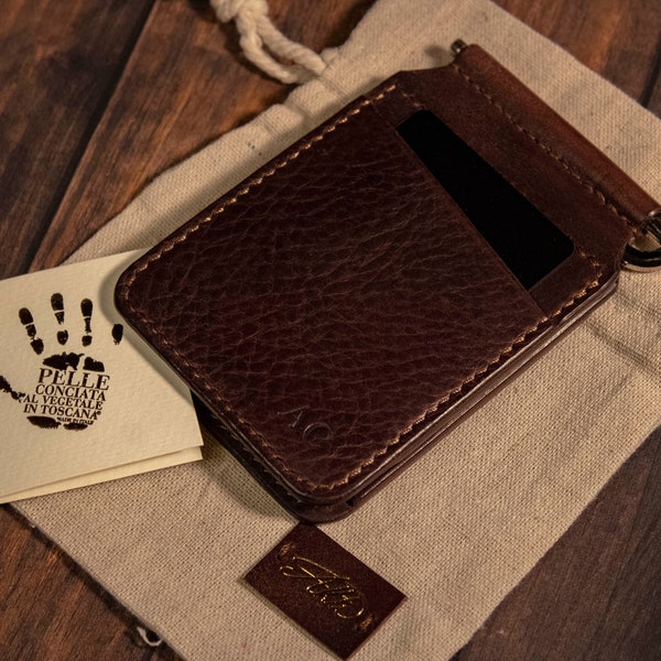 Porte-billets personnalisable "Milano" | Fait à la main, personnalisable, vegtan, portefeuille en cuir italien, portefeuille pour hommes, combinaisons de couleurs