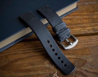 Handgjort "Minimal" klockarmband | Specialdesignat rallyarmband, läderarmband | 17 mm 18 mm 19 mm 20 mm 21 mm 22 mm 23 mm 24 mm | Lyxigt armband