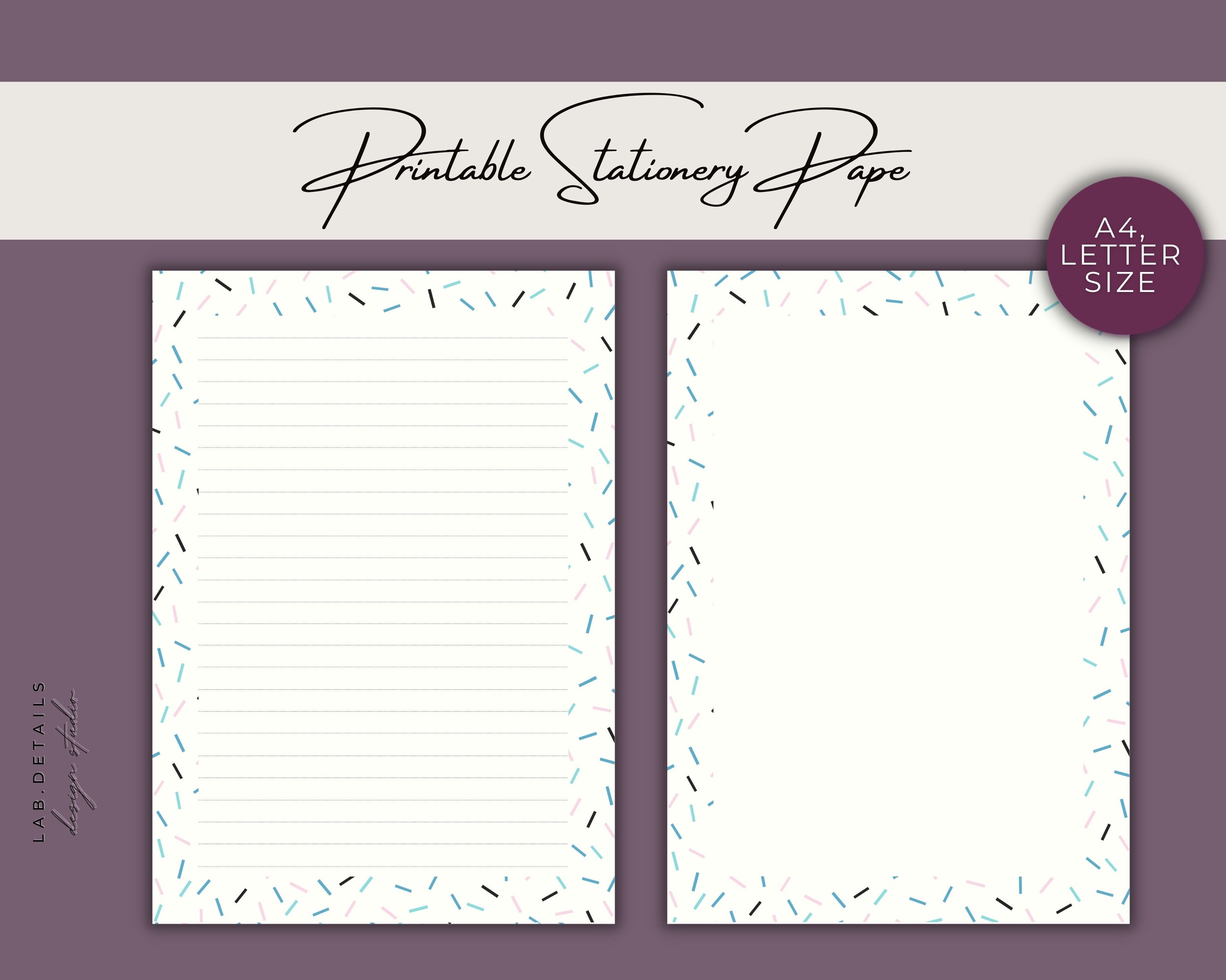 Stationery Digital Note Cards Stationary Paper Print Paper Etsy