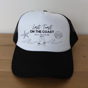 Last Toast on the Coast Bachelorette Trucker Hats, Beach Party Hats, Bride Squad Hats, Custom Bridal Party Hat, Coastal Bachelorette Hats