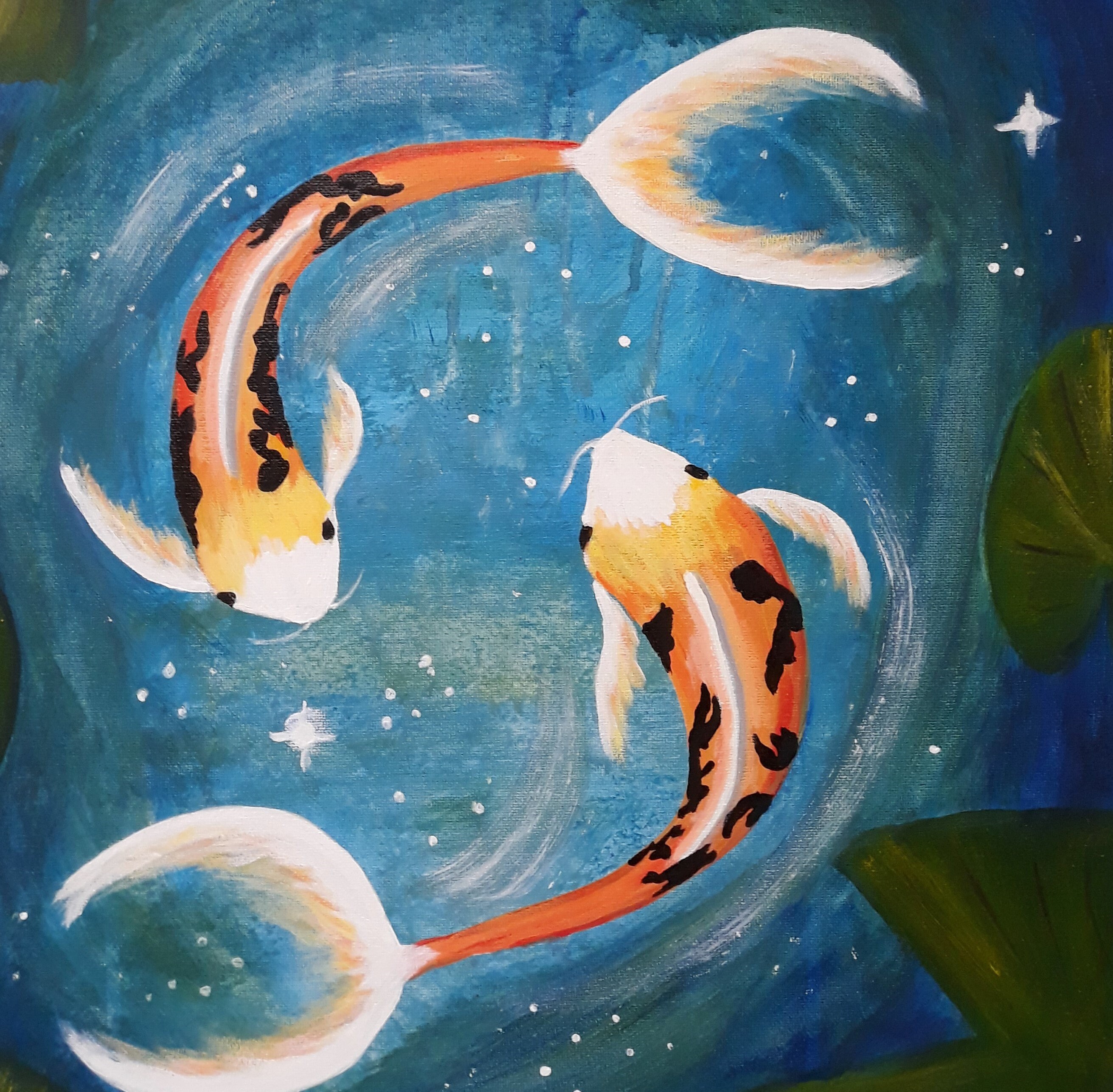 Two Koi Original Acrylic Painting Koi Fish - Etsy
