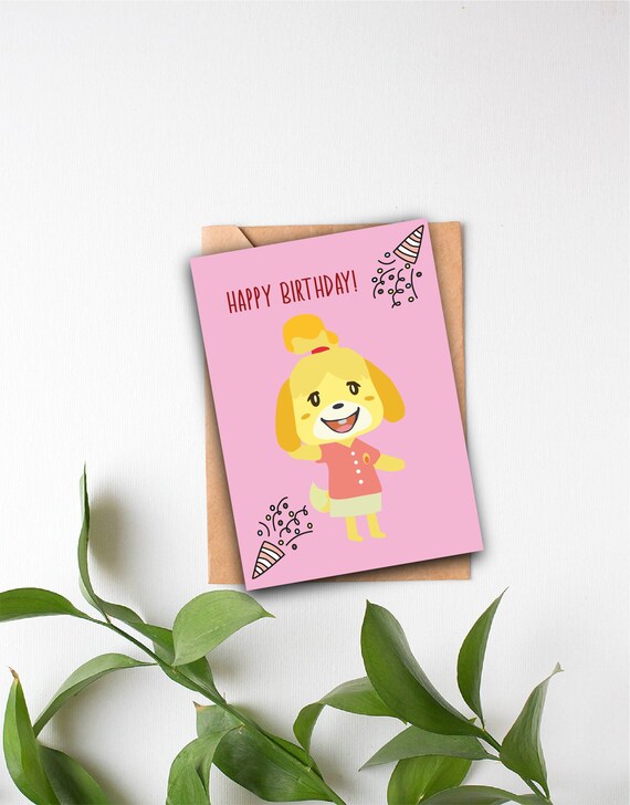 Animal Crossing Birthday Card Digital Happy Birthday Card Etsy