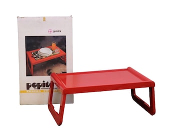 Roter Serviertisch Gueridon Pepito Luigi Massoni für Guzzini mit Originalschachtel