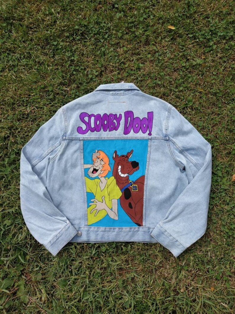 Hand Painted Scooby Doo Jacket. Custom Denim Jacket. Etsy
