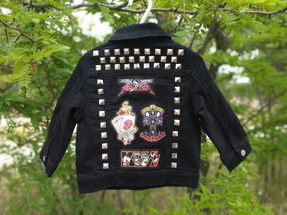 Magistrado Proceso de fabricación de carreteras jamón Chaqueta rockera personalizada bebé. Chaqueta vaquera ídolos - Etsy México