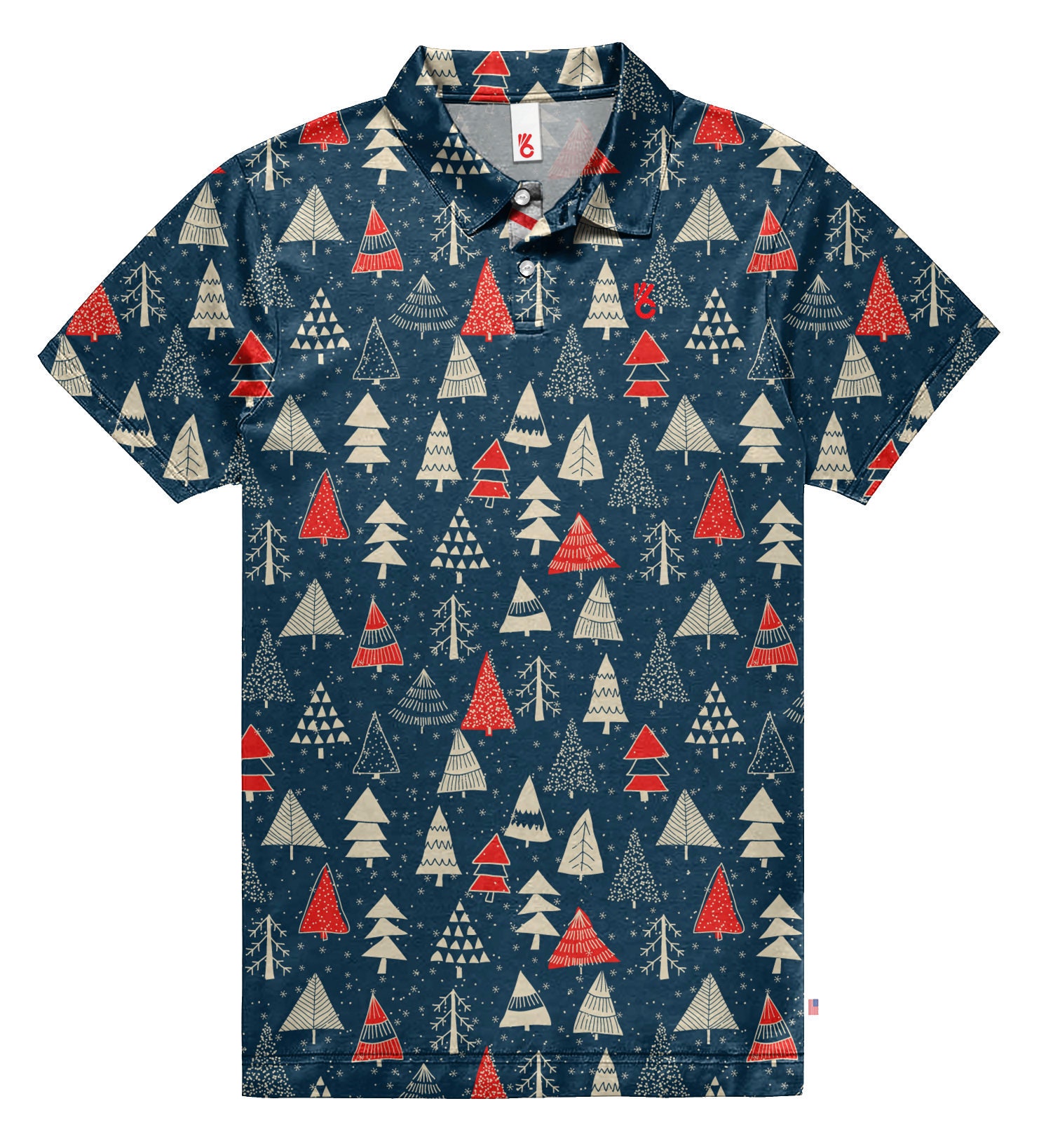 Men's Holiday Polo Xmas Trees Etsy
