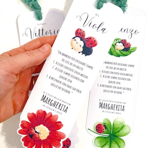 Segnaposto segnalibro con matita o dedica personalizzabile per battesimo, compleanno