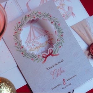 Invito cartaceo con busta personalizzabile per compleanno, battesimo, comunione, cresima, Natale
