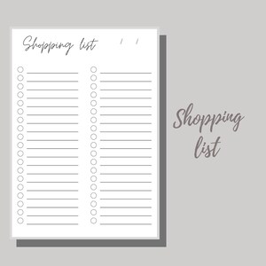 A5 druckbare Hochformat Einkaufsliste | minimale druckbare Einkaufsliste |einfache digitale Download Einkaufsliste zum Ausdrucken |A5 Lebensmittelgeschäft Vorlage