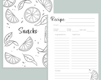 Botanical Recipe Template A4 | Printable Cookbook Dividers (PDF)