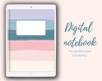 Cuaderno digital para goodnotes con pestañas en las que se puede hacer clic, cuaderno para iPad con divisores en los que se puede hacer clic, cuaderno para goodnotes, diario digital para iPad