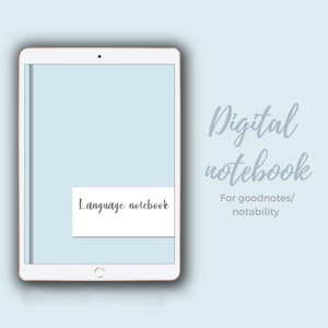 Digital language notebook for ipad - Goodnotes, notability | digital language study notebook | digital student language notebook for ipad