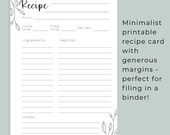 Printable A4 recipe card, recipe insert for recipe binder, recipe binder printable, recipe page template, at-home printable A4 recipe card