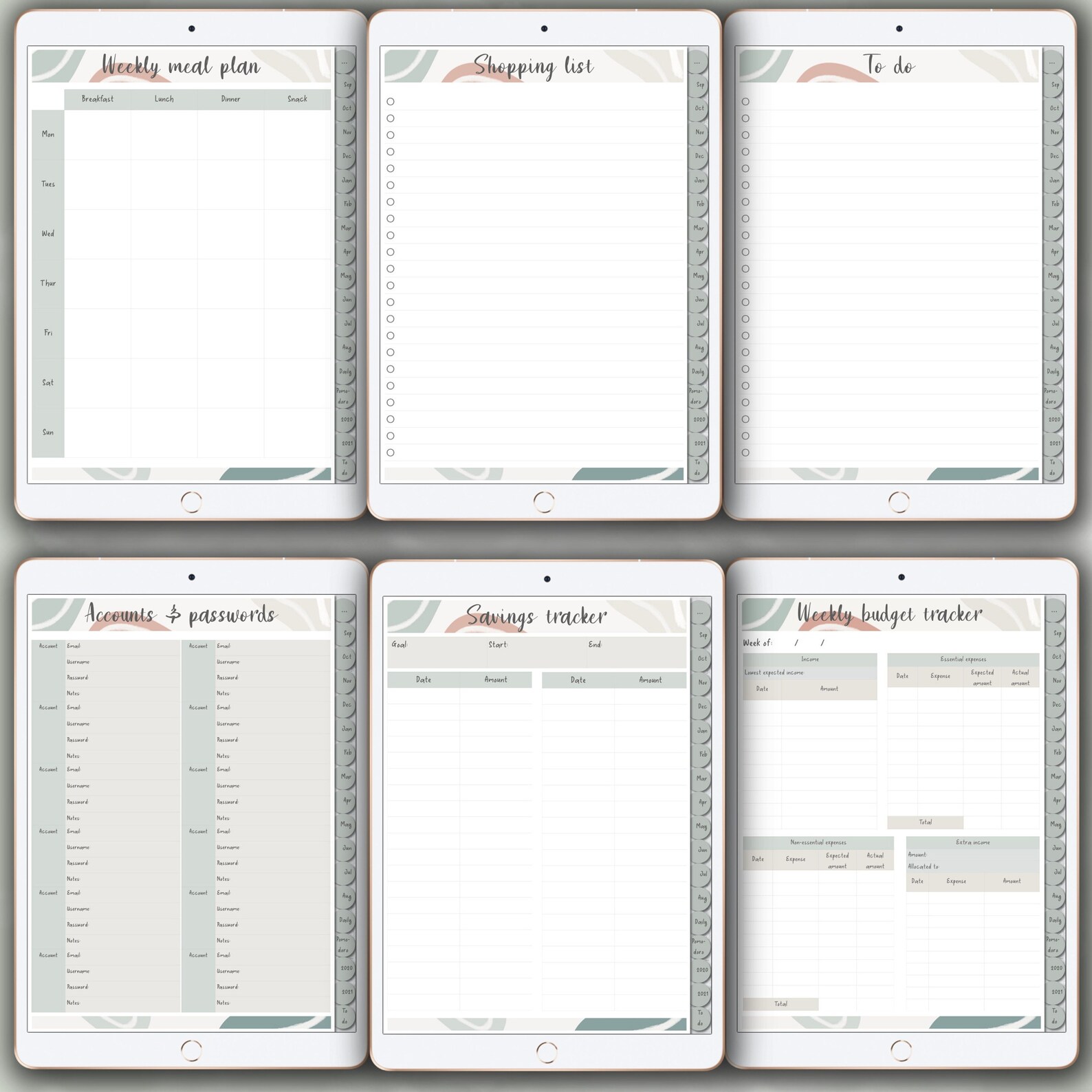 2021 Dated Digital Weekly Uni Planner Goodnotes 2021 Etsy