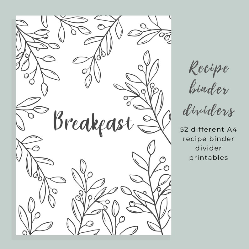 Printable A4 Recipe Book Dividers | Printable Recipe Dividers ...
