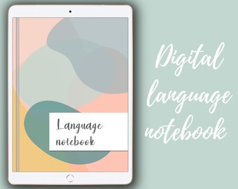 Color-blocking digital language notebook for ipad - Goodnotes, notability | digital language notebook | digital student language notebook