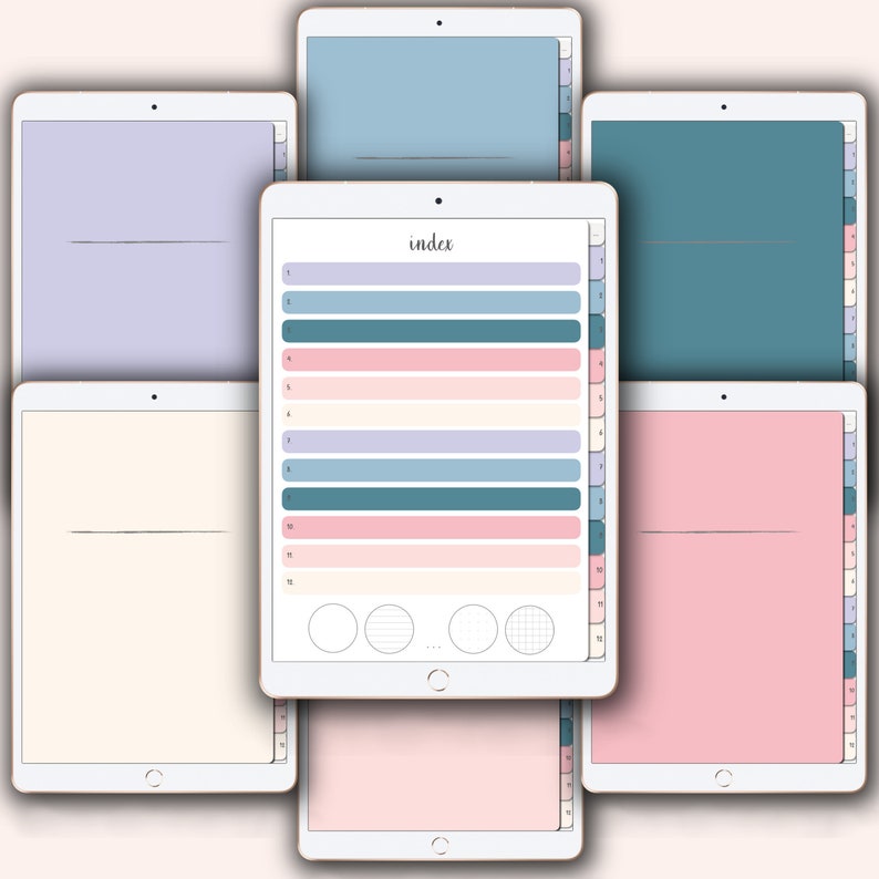 Digital Notebook for Goodnotes With Clickable Tabs, iPad Notebook With ...