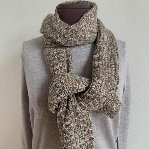 Alpaca Handknit Scarf | Peruvian Scarf | Unisex Wool Scarf | Soft Rib Knit Scarf | Long Winter Scarf  | Winter Essential | Fall Accessory |