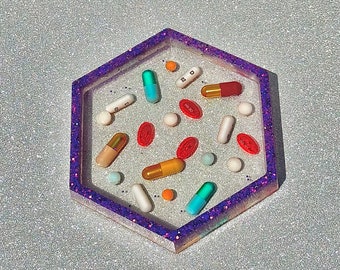 pill tray, resin pill tray, chill pill trays, nurse gifts, custom storage