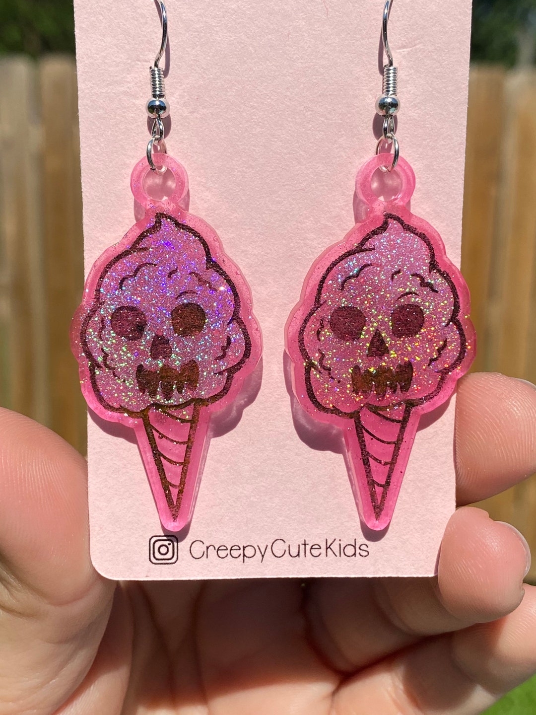 Pastel Goth Earrings Resin Jewelry Spooky Aesthetic Etsy