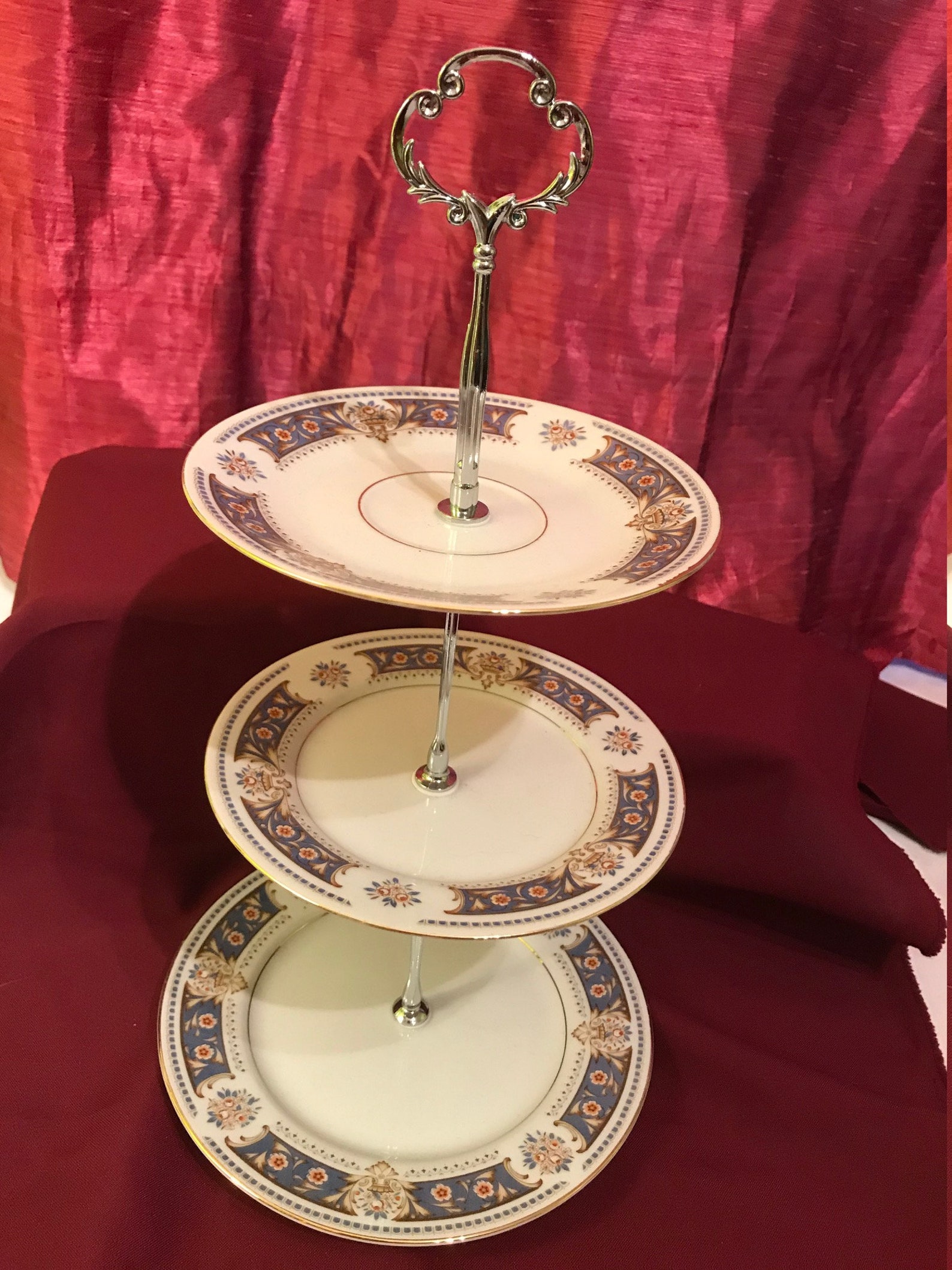 Three beautiful cake stands made from original Japan Kojima Etsy