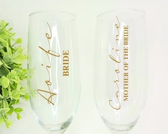 Wedding Champagne Glass Decals | Personalised Wedding Decals | Ireland