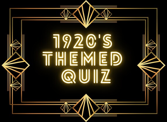 1920s Themed Roaring 20s Quiz Lockdown Quiz Night Zoom Games Etsy