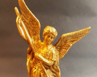 真鍮製大天使聖ミカエル像、キリスト教の家守り、家の装飾のお守り