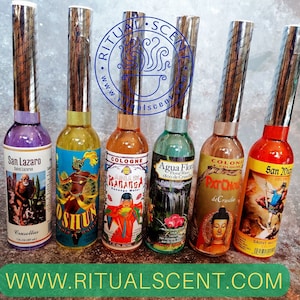 Kananga, Patchouli, San Miguel, Oshun, San Lazaro cologne spiritual water Espiritismo - Spiritism misas and bóveda spirit fragrance Kardec