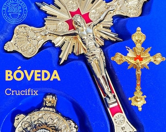 Cross Crucifix for bóveda Gold metal Standing spiritism, misa, Jesus, spirit drawing medium prayer for allan kardec espiritismo guide