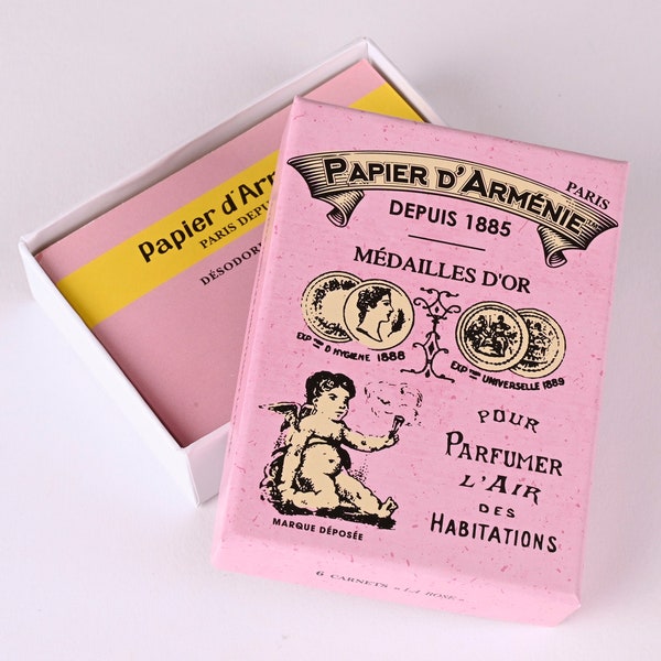 Papier d'Armenie LA ROSE French Incense Papers x 6 Booklets by F rancis K urkdjian in a Vintage Coffret gift set floral aroma smoke perfumed