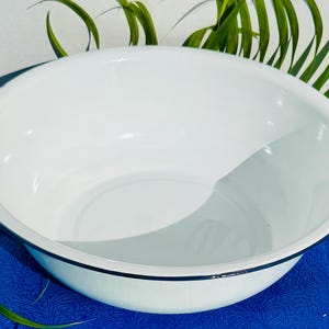 Enamel White Basin palangana bowl 14" boveda espiritismo Orishas Lucumi Santeria Ifa Babalawo osain ebo libation offering vessel metal