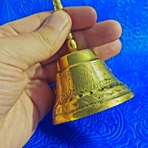 Brass Oshun Bell 5 Inches - goddess, polished campana for Osun - Ochun - Osun anya bata maraca iyawo ocha Lucumi ifa agogo Ifa orisa Bronze