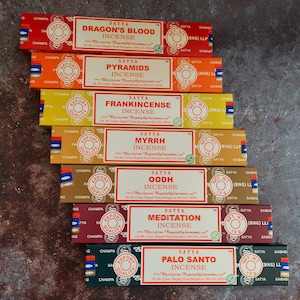 Incense Bundle 7 Satya Sai Baba brand Incense sticks (7 boxes) nag champa pure divine scents deep fragrance shrine meditation zone self home
