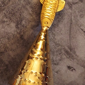 Messing handgemaakte visbel voor Oshun en Erinle Inle Abata Oshun orisha yoruba Logun Ede Osun Oshogbo bronzen Oxum Logunede Yoruba campana