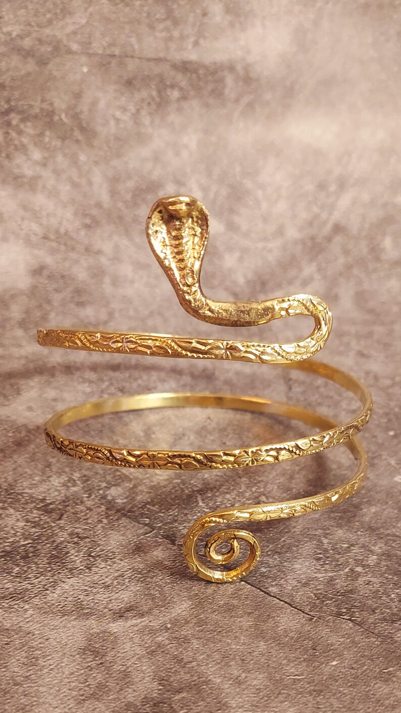 Brass Serpent Armband Cuff Greek Egyptian Cleopatra Goddess Etsy